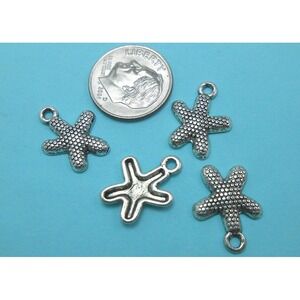 10pcs Starfish Charms Silver Tone star fish ocean animal‎ sea star